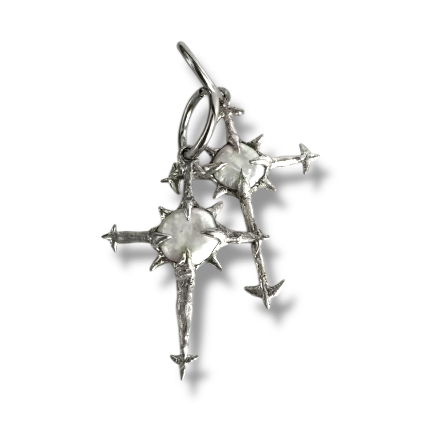 Oorringen met studs en parel zilver