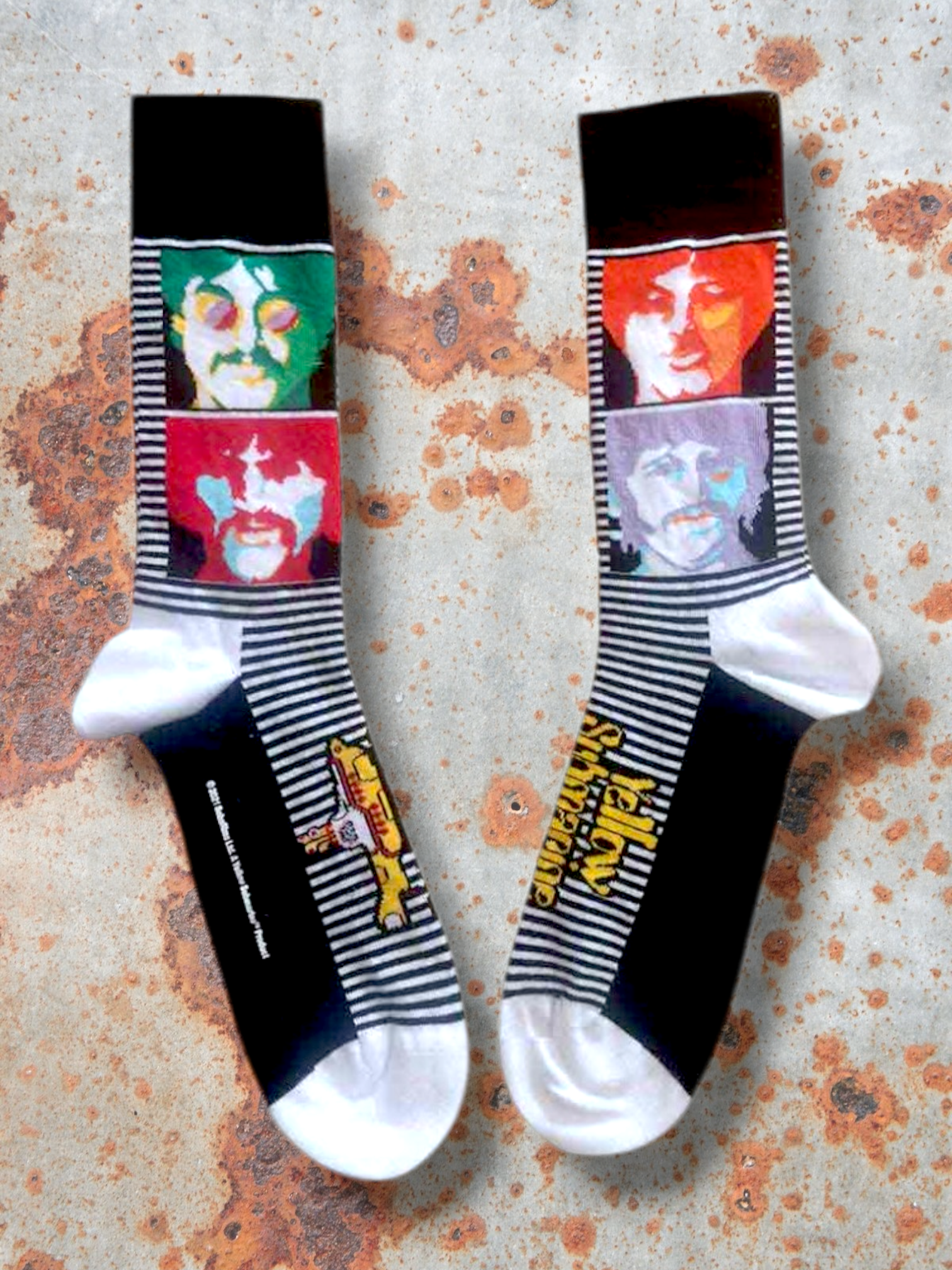 The Beatles Official Unisex Socks – Yellow Submarine Sea of Science Faces