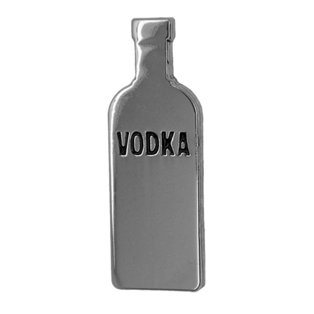 Alfiler botella de vodka plata