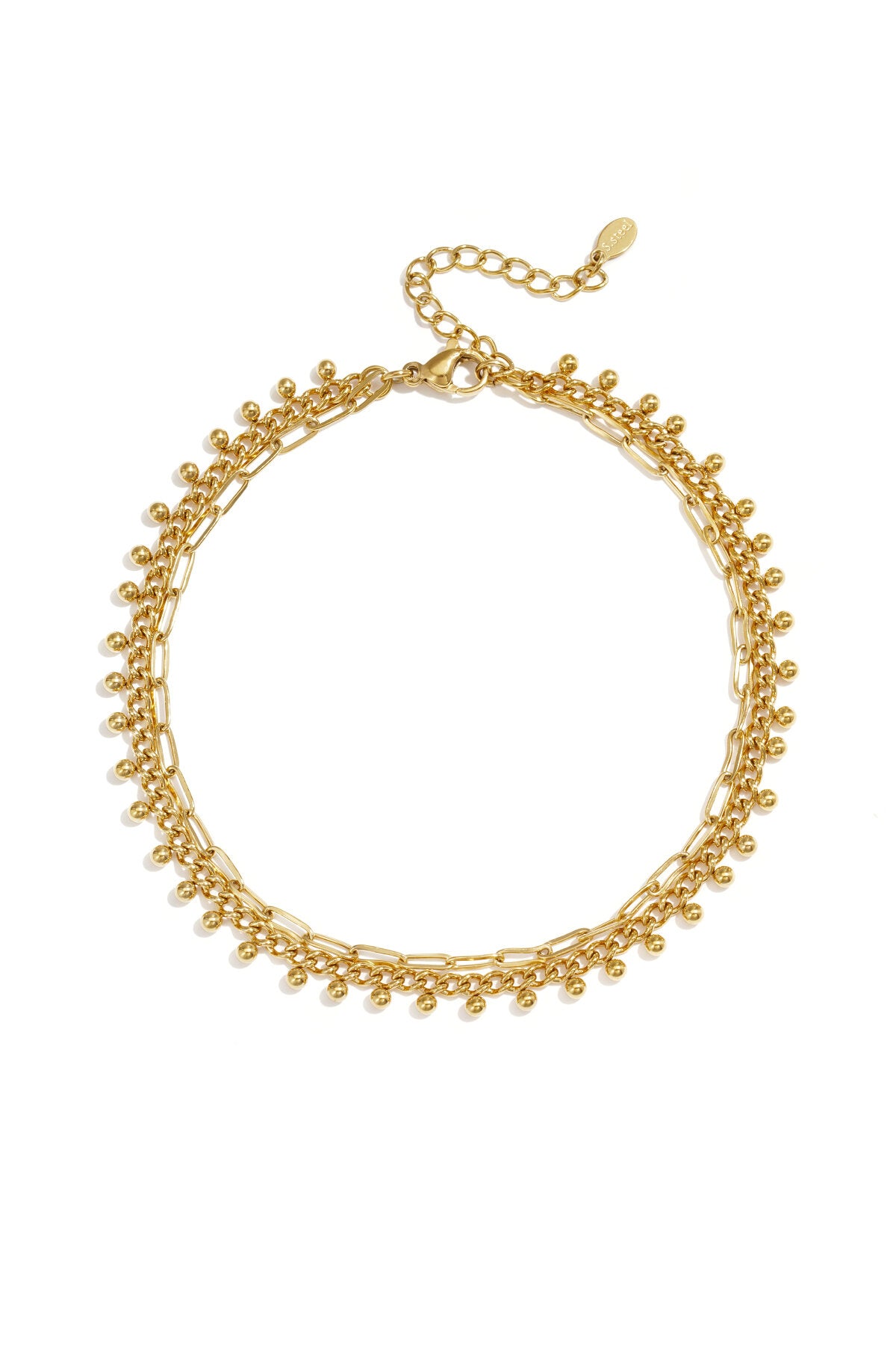 Elegant Gold Color Multi-Layered Ankle Bracelet