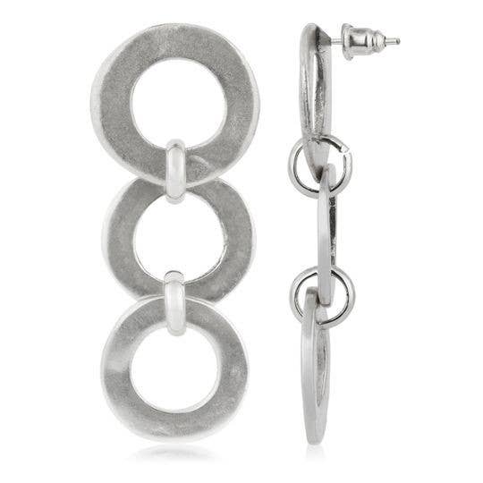 Silver hoop waterfall earring