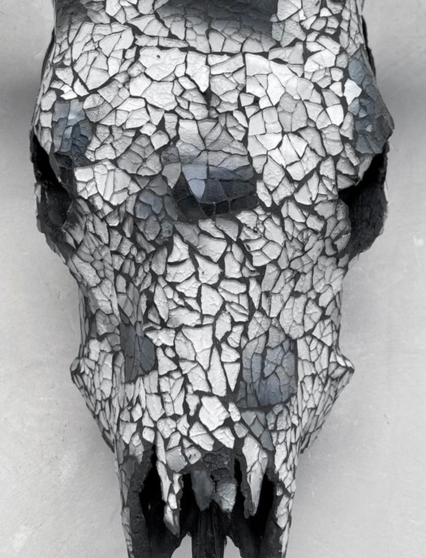 Cow Skull - Gray Mosaic