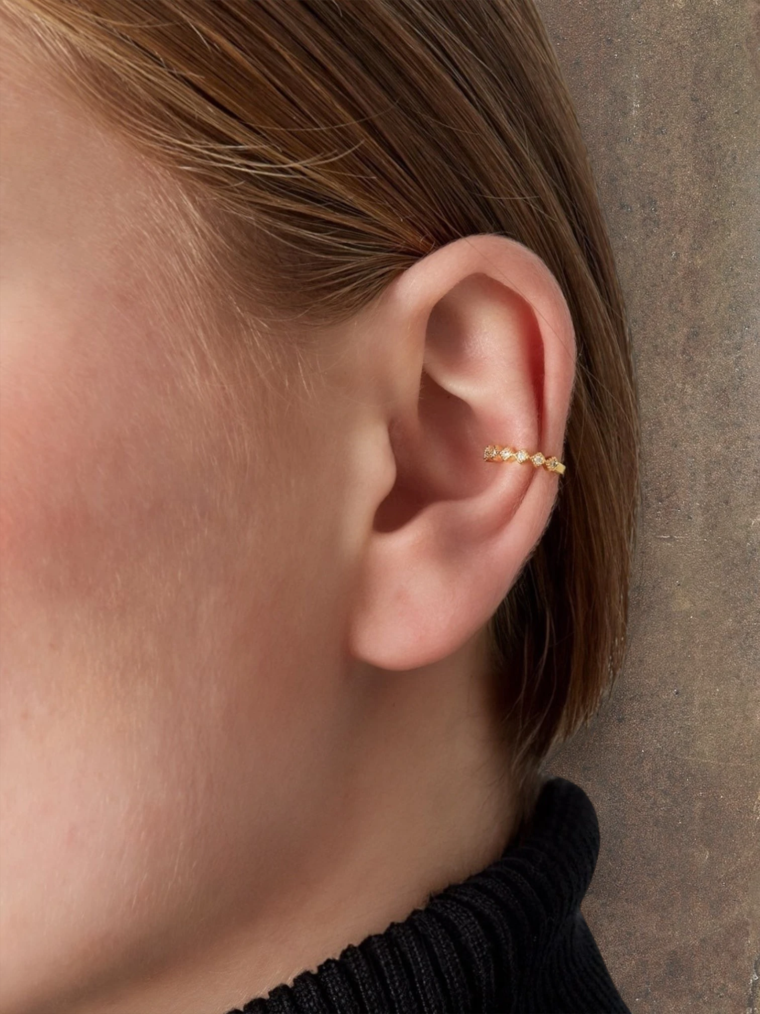 Ear cuff diamant steentjes zilver