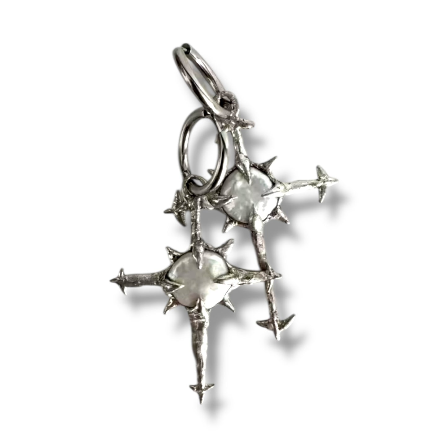 Oorringen met studs en parel zilver