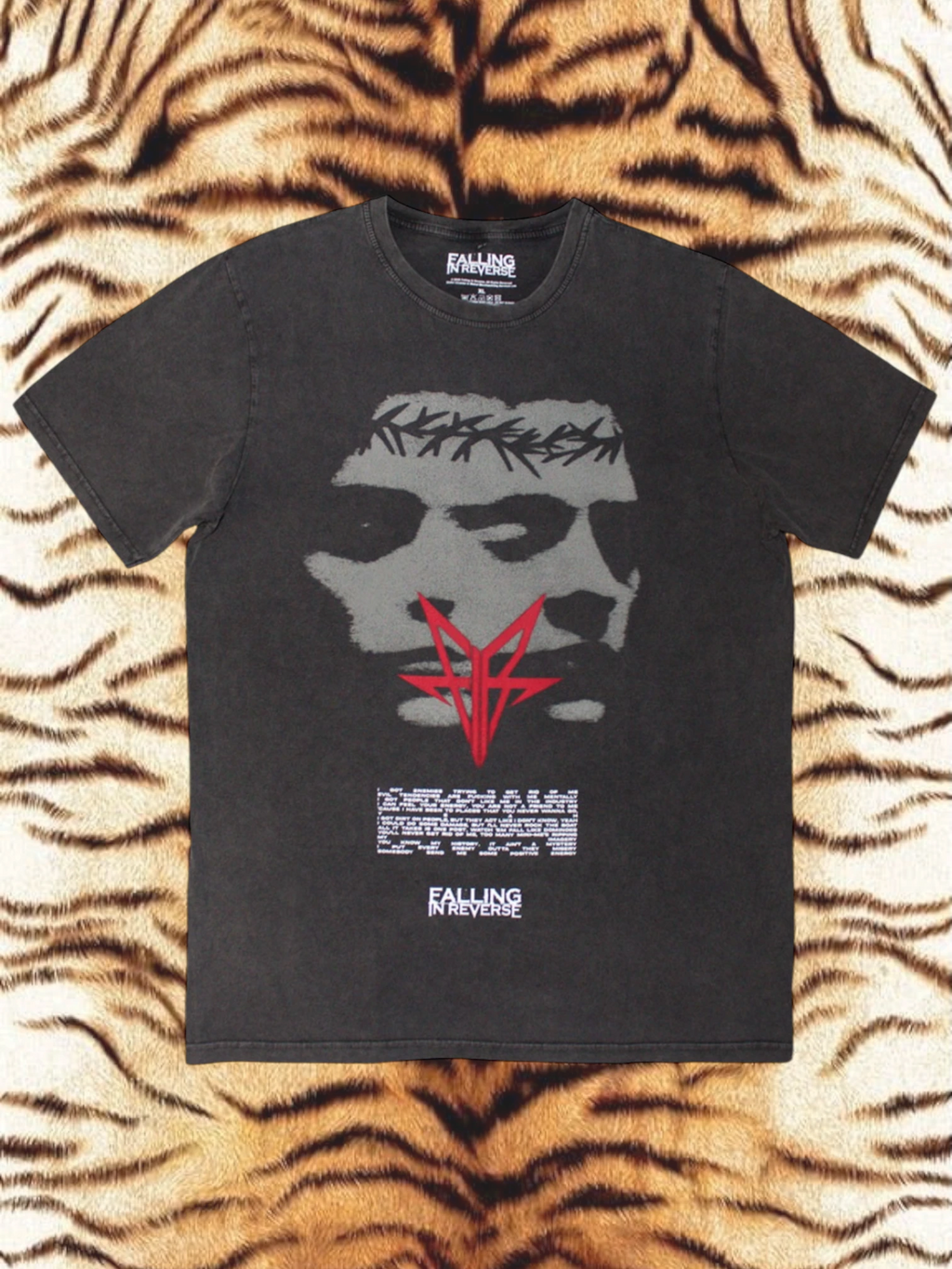 Camiseta Unisex "Falling In Reverse" Lavado a la Piedra: Blur (Gris Carbón)