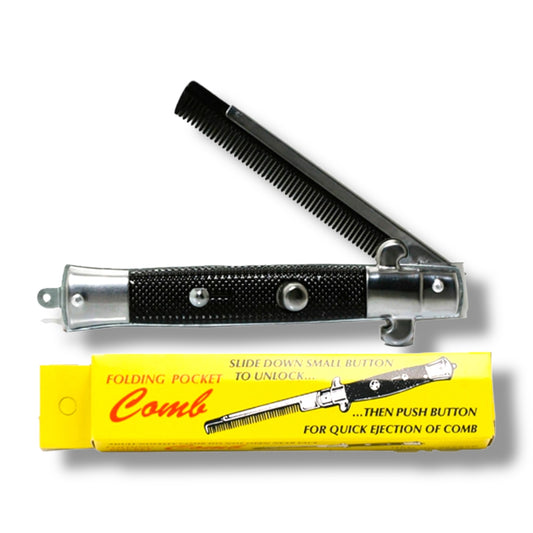 Folding Pocket Comb - Switchblade Style - Novelty Gift Item