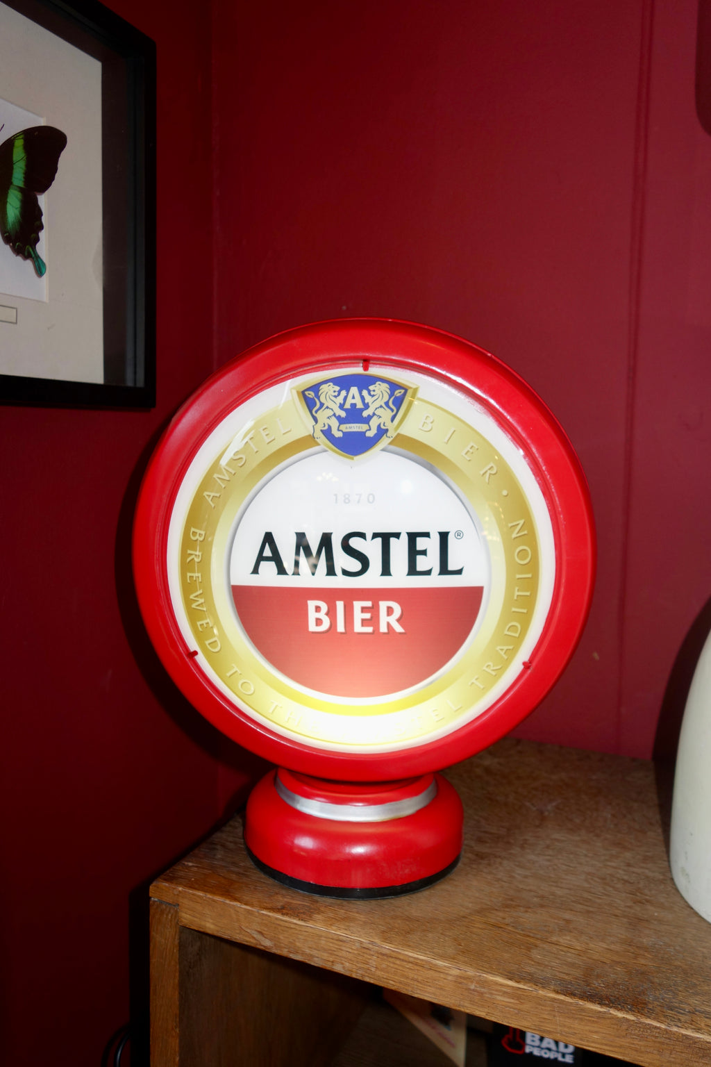 Vintage Amstel Bier Lamp op standaard