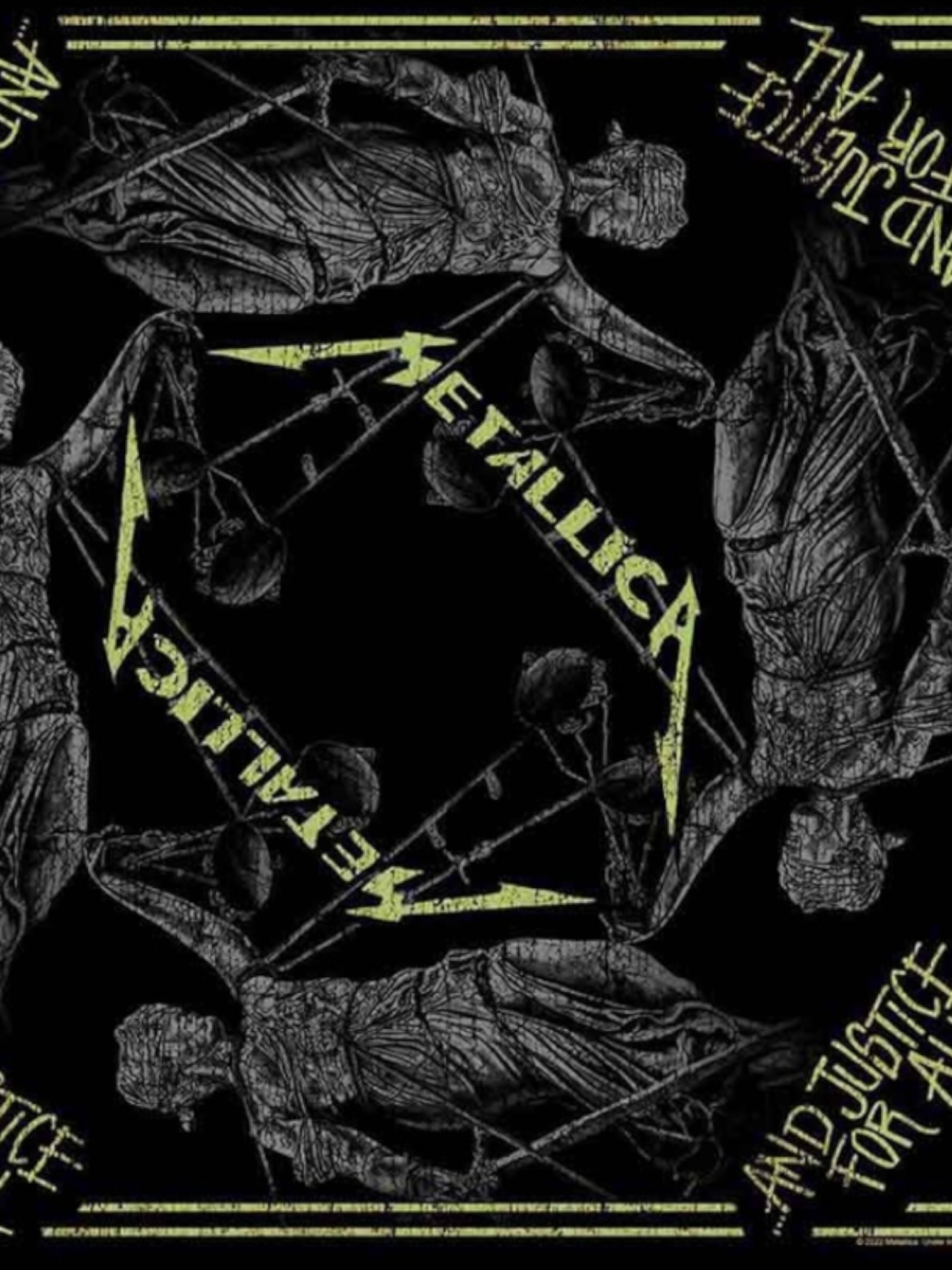Metallica Unisex Bandana: And Justice For All (Black)
