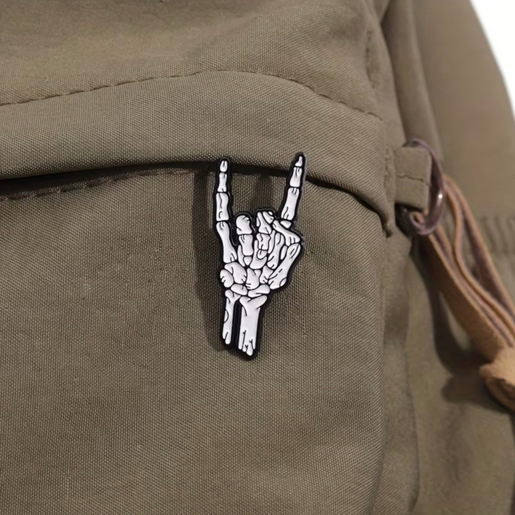 Skeleton hand Punk Pin