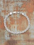 WILDSIDE silver stainless steel rope chain bracelet for men. Edgy and stylish design with a secure clasp.