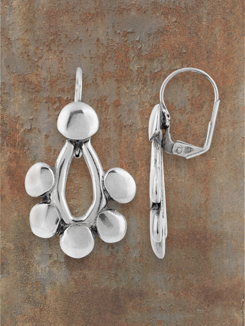 WILDSIDE silver-plated zamak dangle earrings with lever back closure, approx. 3.5 cm long.