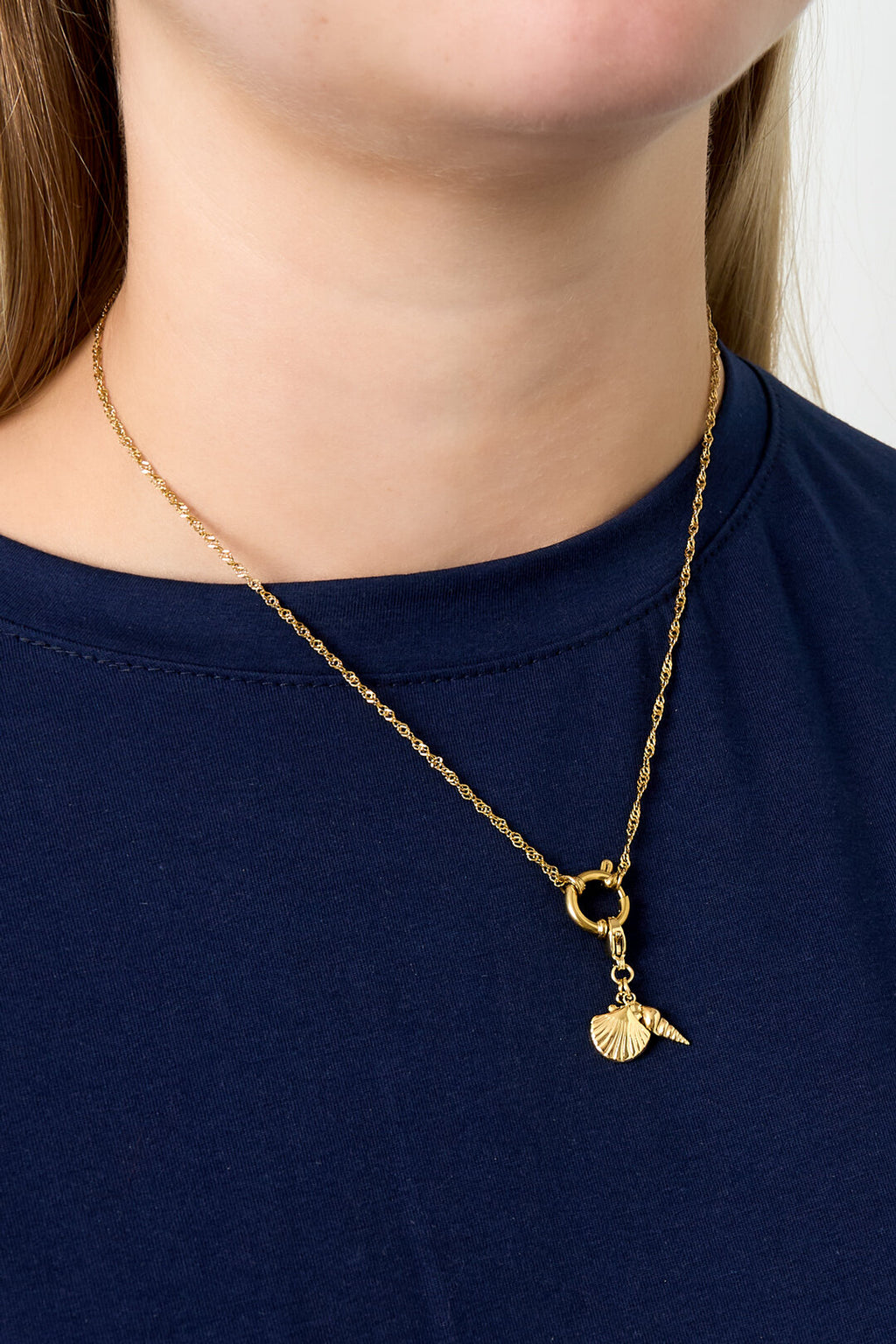 Elegant Gold Color Stainless Steel Chain Necklace for Women