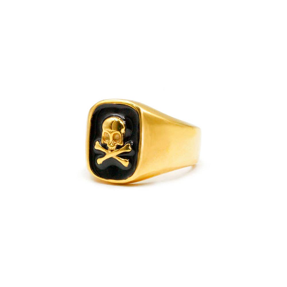 Anillo de calavera de oro