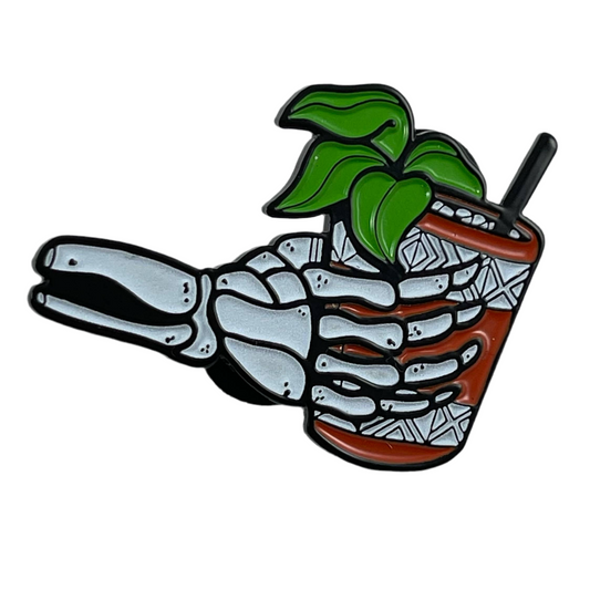 MAI TAI’D TIL HE DIED 1.75” Skeleton Glow Soft Enamel Pin