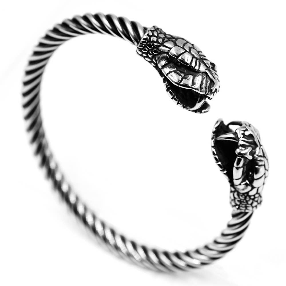 Two-Headed Snake Open Bracelet