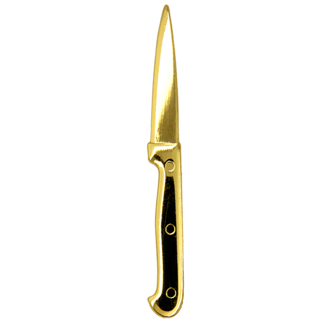 Alfiler de cuchillo dorado