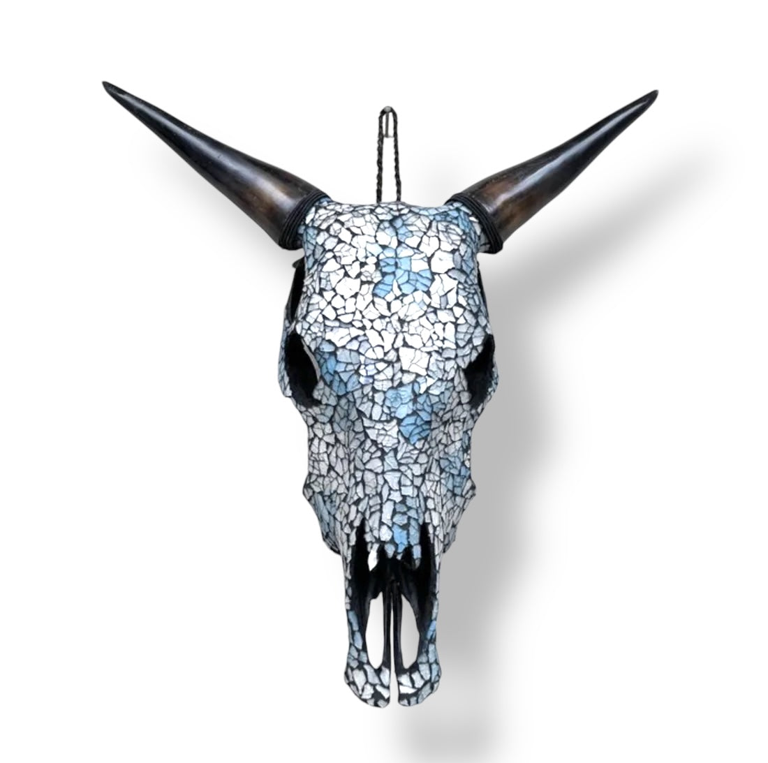 Cow Skull - Light Blue Mosaic