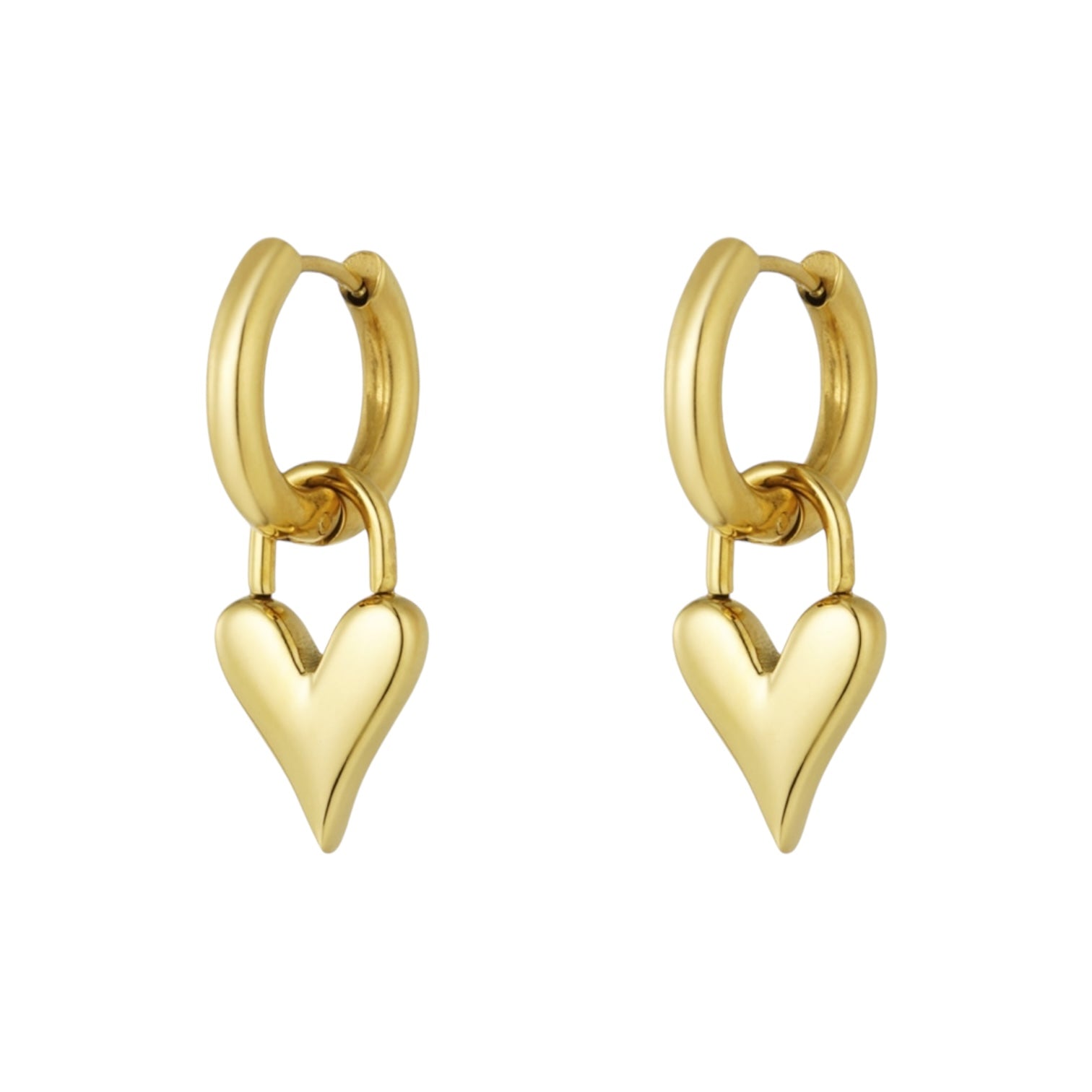 Pendientes de oro con corazón
