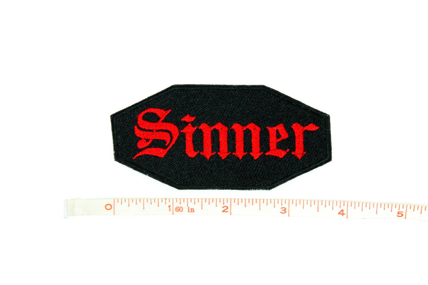 Sinner Embroidered Patch with Iron on Adhesive