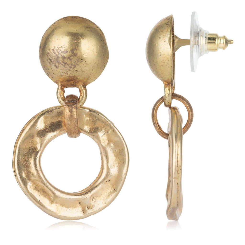 Gouden Volcano gehamerde Oorbellen
