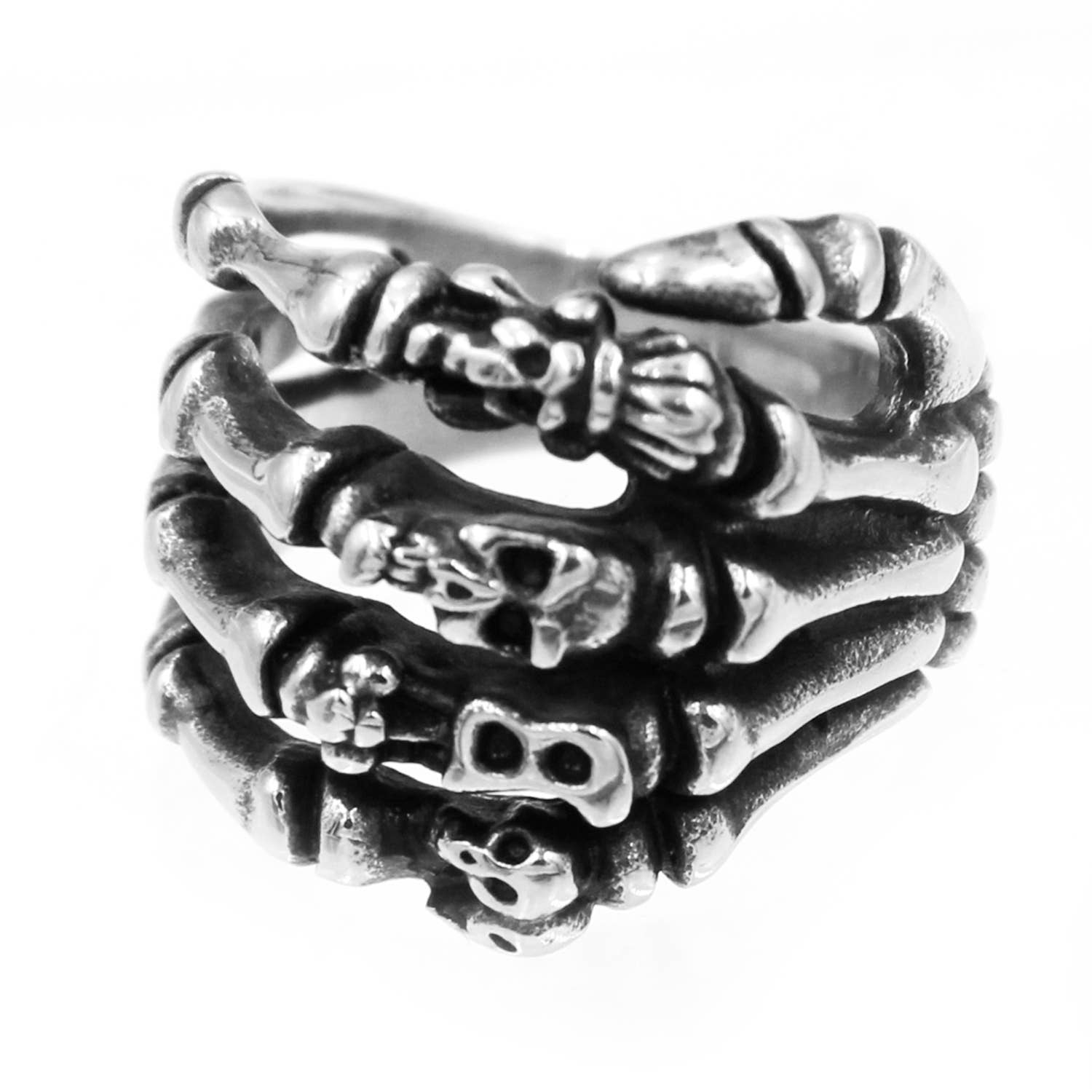 Anillo de mano de calavera