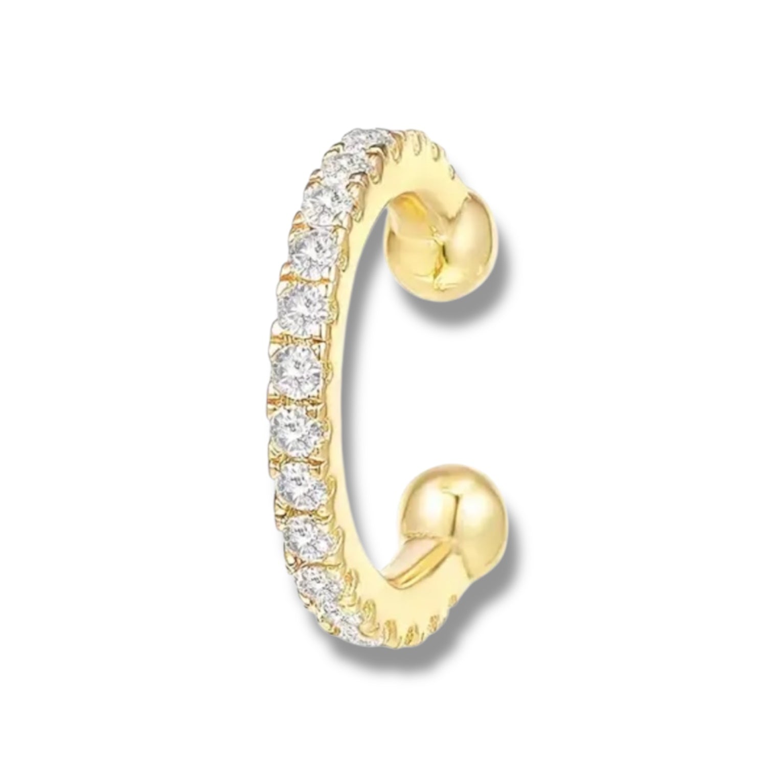 Gouden Ear cuff met steentjes