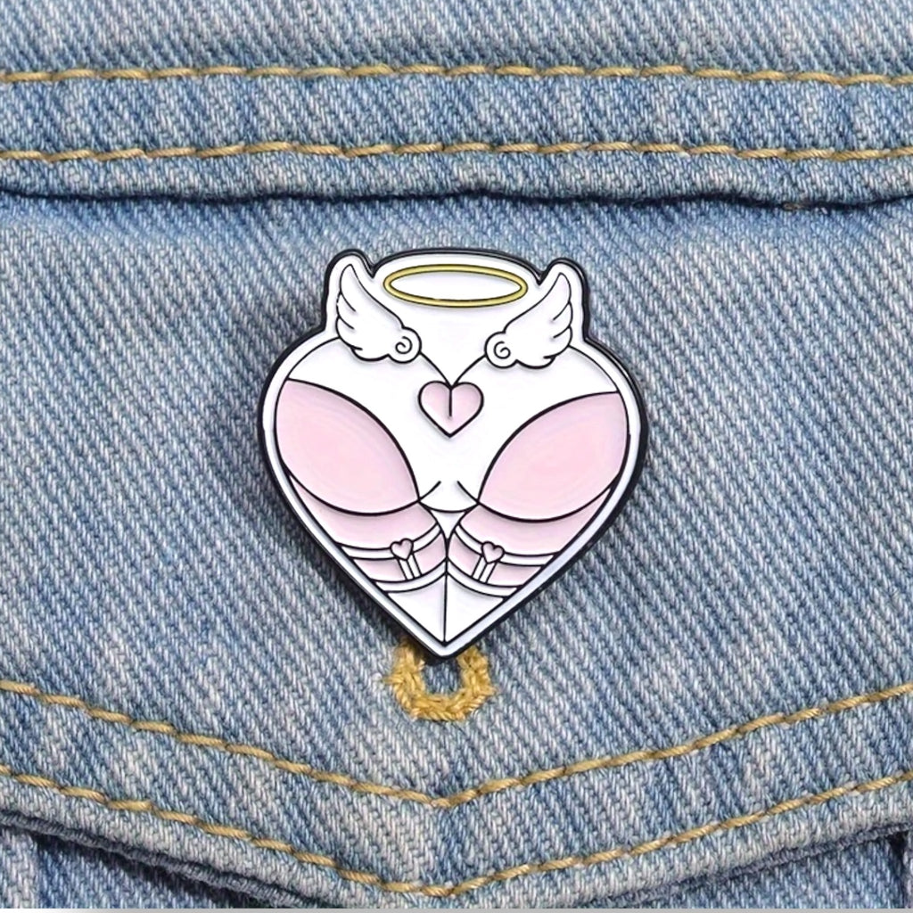 Angel wings Heart Pin