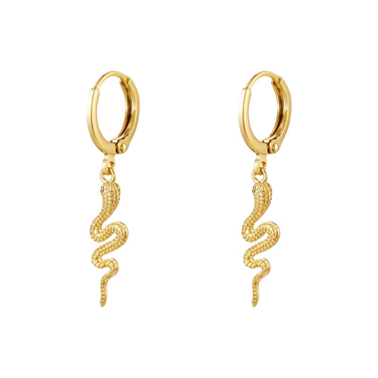 Pendientes serpiente oro