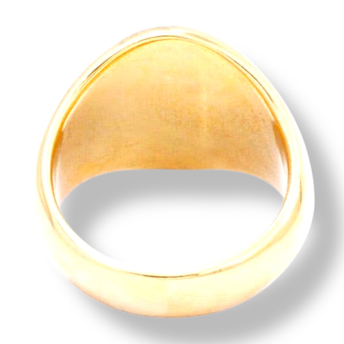 Gouden ring met zwarte steen rond