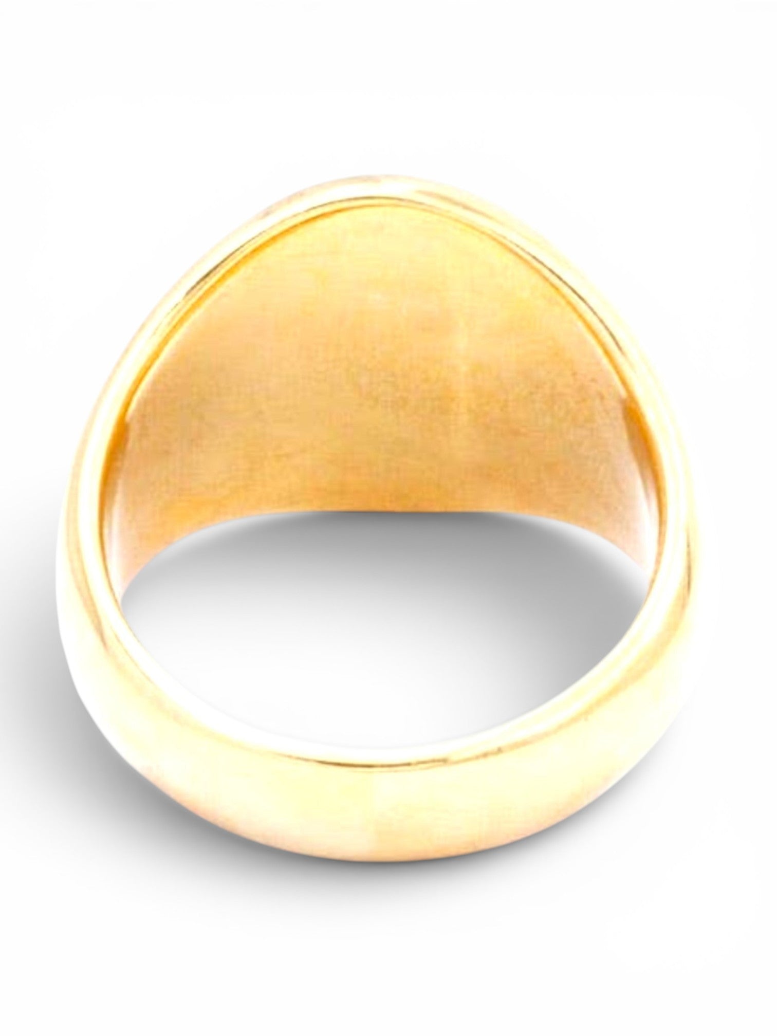 Gouden ring met zwarte steen rond