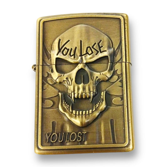 Brass You Lose Skull Lighter