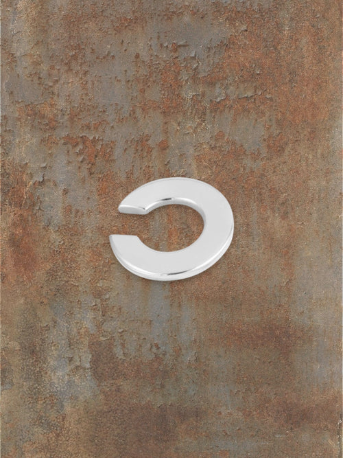 WILDSIDE polished metal curved ear cuff, minimalist design, no piercing needed.
