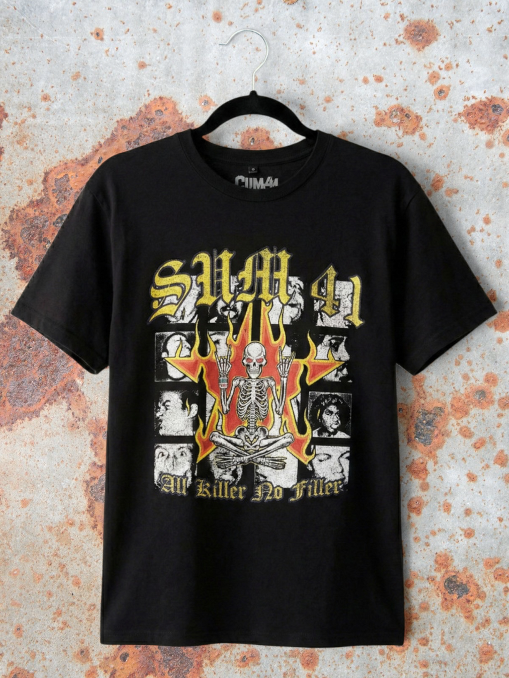 Sum 41 Premium Carbon T‑Shirt – All Killer No Filler Tracklist (100% Combed Cotton, Premium Soft‑Touch Finish)