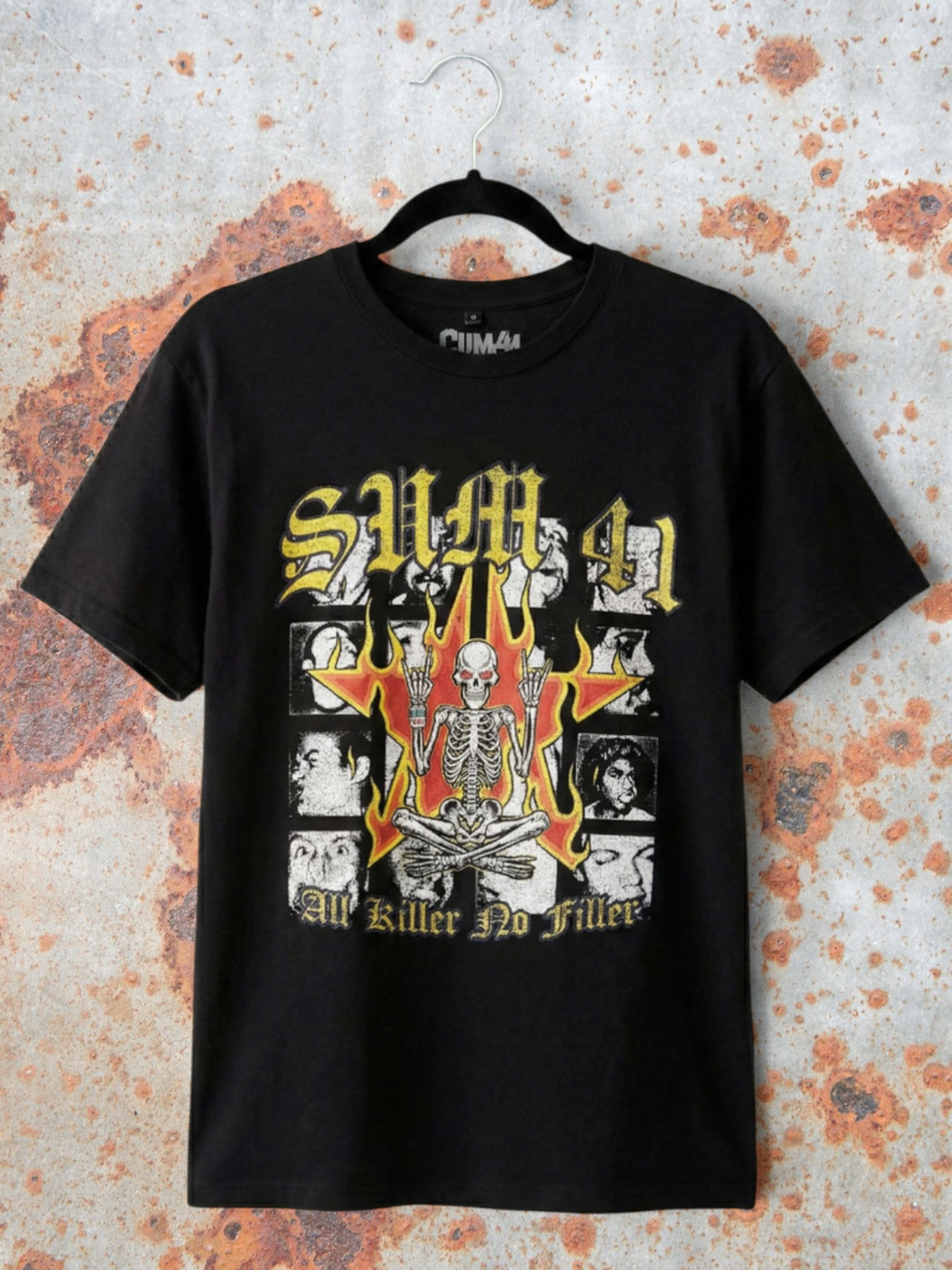 Sum 41 Premium Carbon T‑Shirt – All Killer No Filler Tracklist (100% Combed Cotton, Premium Soft‑Touch Finish)