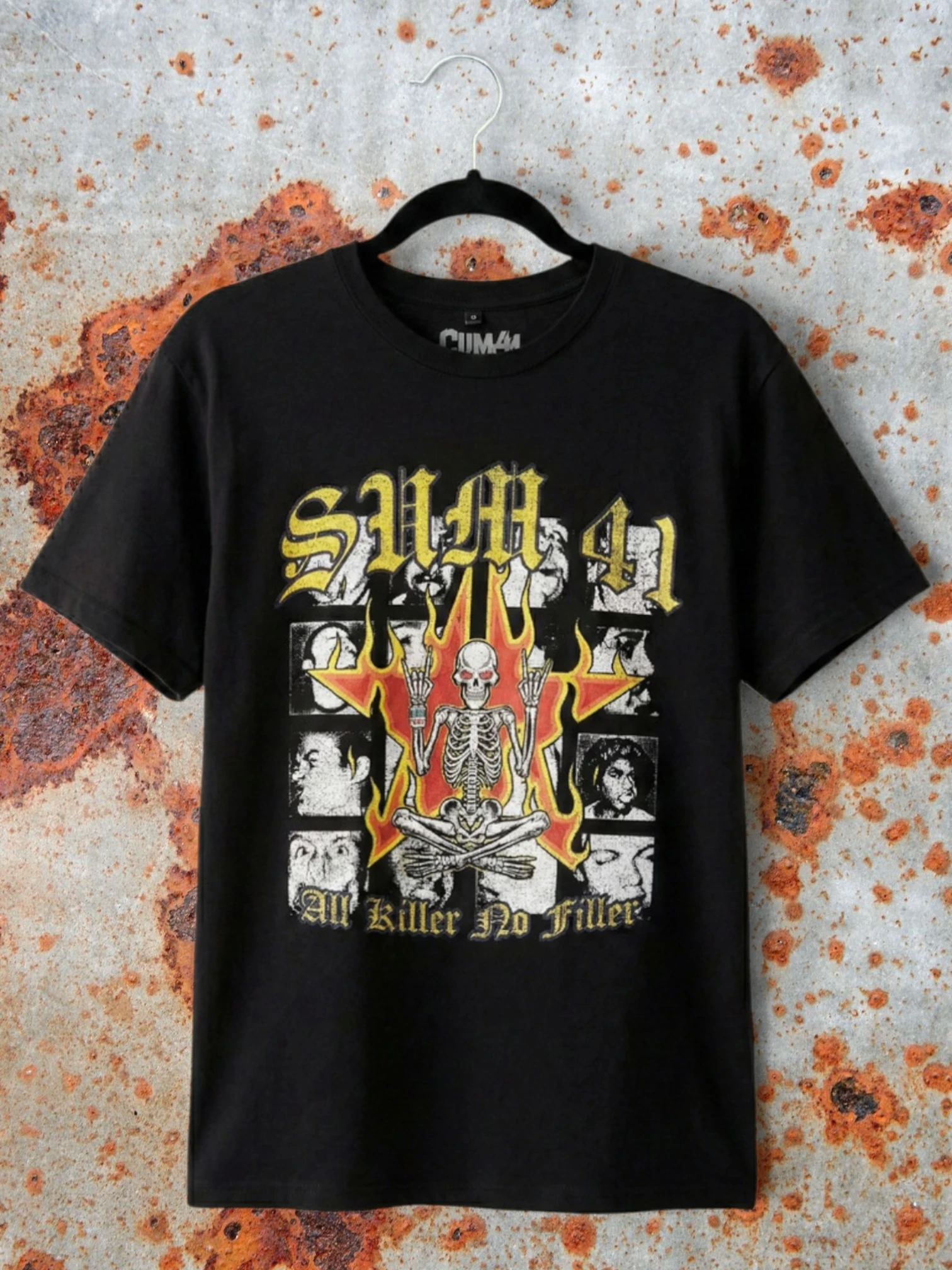 Camiseta Sum 41 Premium Carbon – Tracklist de All Killer No Filler (100% algodón peinado, acabado suave premium)