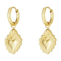 Gouden Sacred Heart Oorbellen