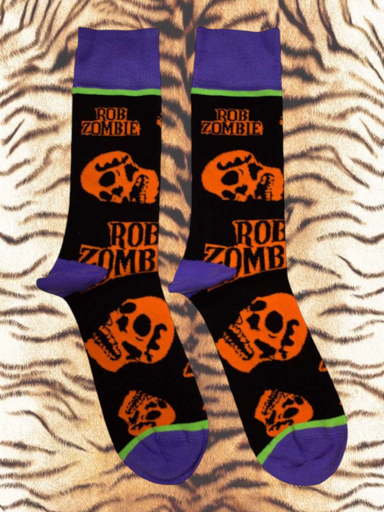 Rob Zombie Unisex Socks: Orange Skulls (Black) (maat 40-45)