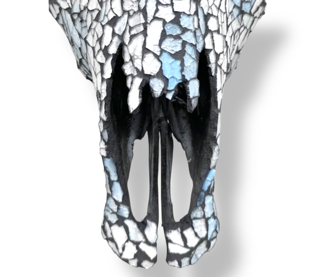 Cow Skull - Light Blue Mosaic