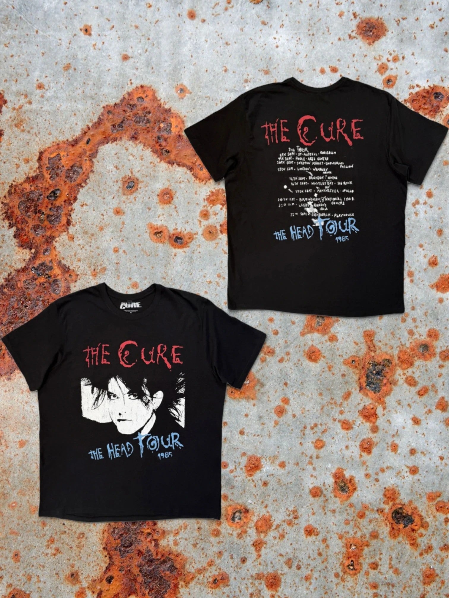 The Cure Premium Carbon T-Shirt – The Head Tour ’85 (100% Algodón Peinado, Acabado Suave Premium)