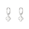 Silver earrings with clover pendant