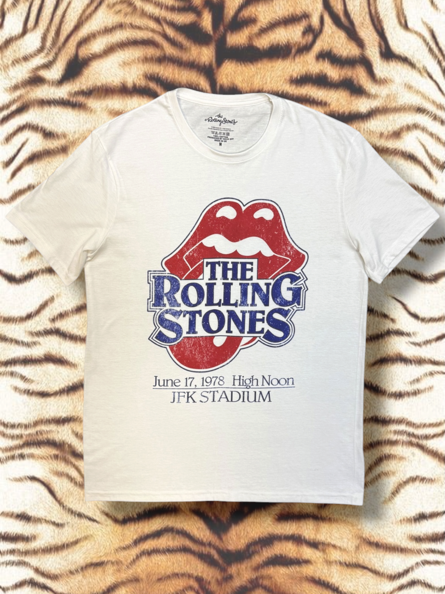The Rolling Stones Unisex T-Shirt: High Noon JFK Stadium (White)