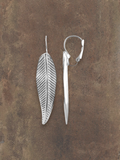 Zilveren blad leaf oorbellen