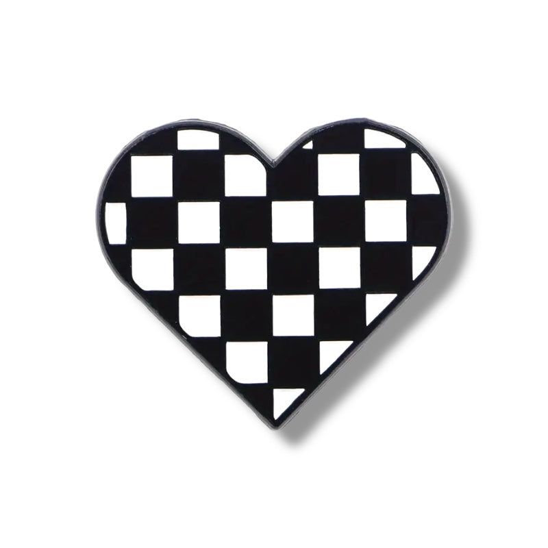 Checkerboard Heart Pin