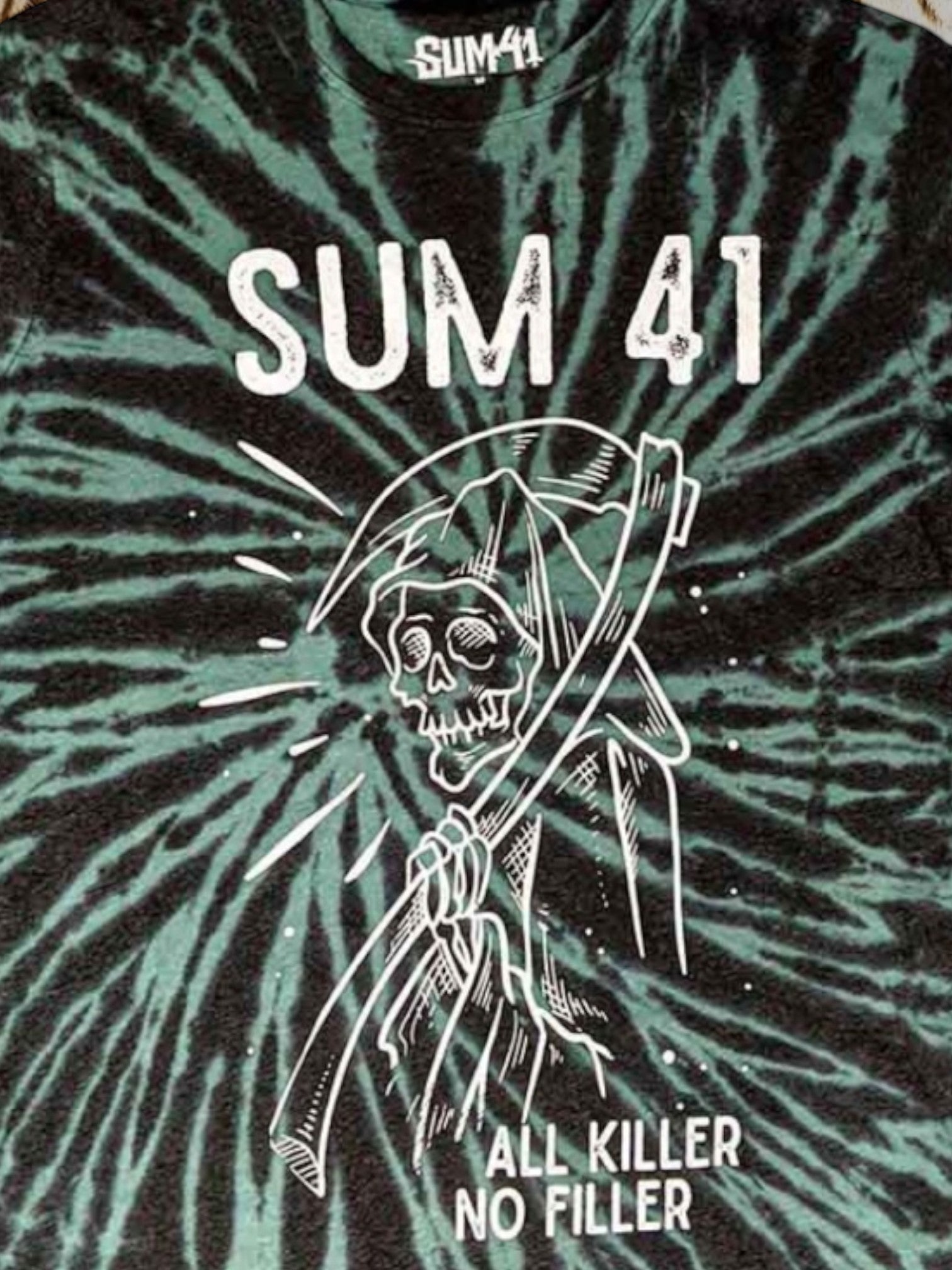 Camiseta unisex Sum 41: Reaper (verde) (Wash Collection)