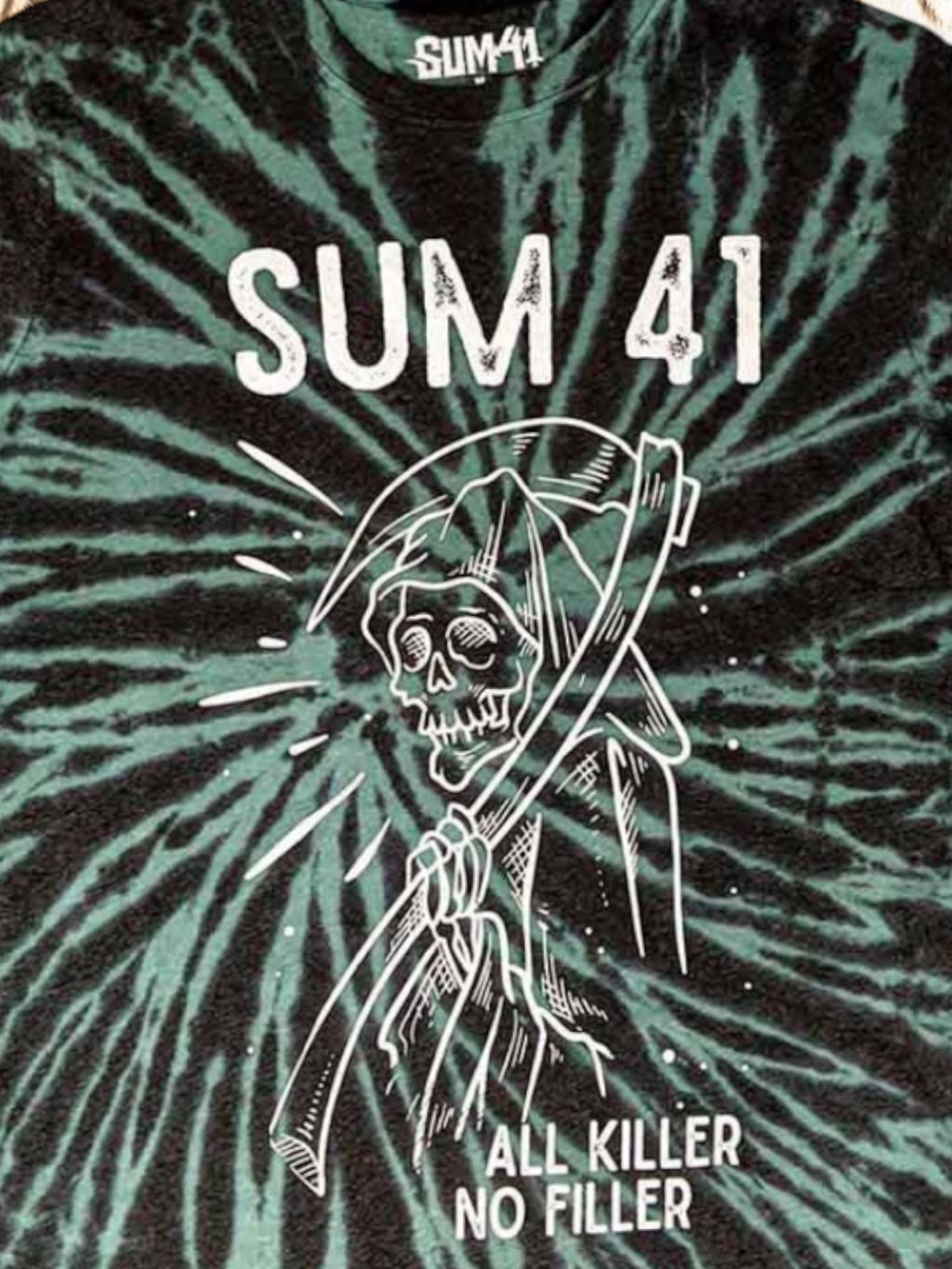 Sum 41 Unisex T-Shirt: Reaper (Green) (Wash Collection)