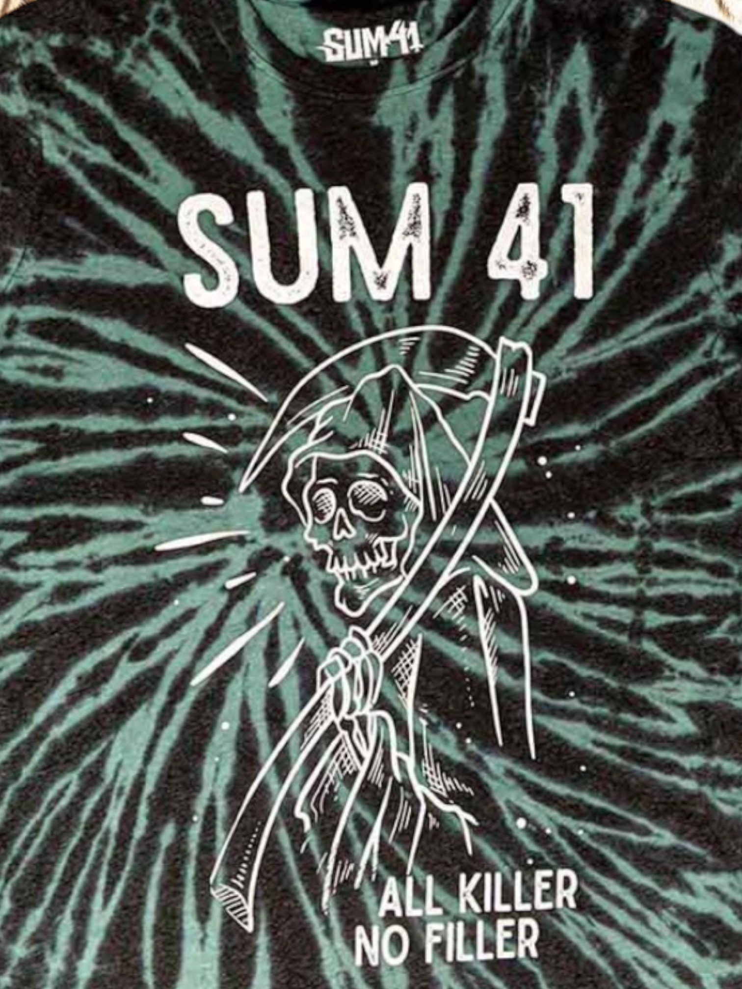 Sum 41 Unisex T-Shirt: Reaper (Green) (Wash Collection)