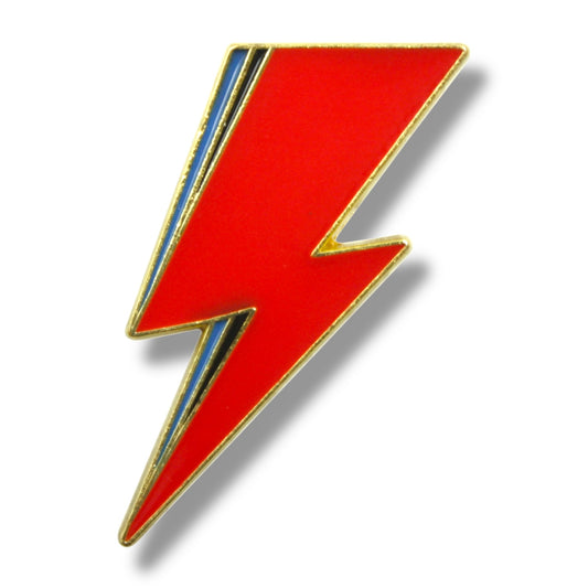 Vintage Enamel Pin - Bowie, David - Aladdin Sane Lightning Bolt