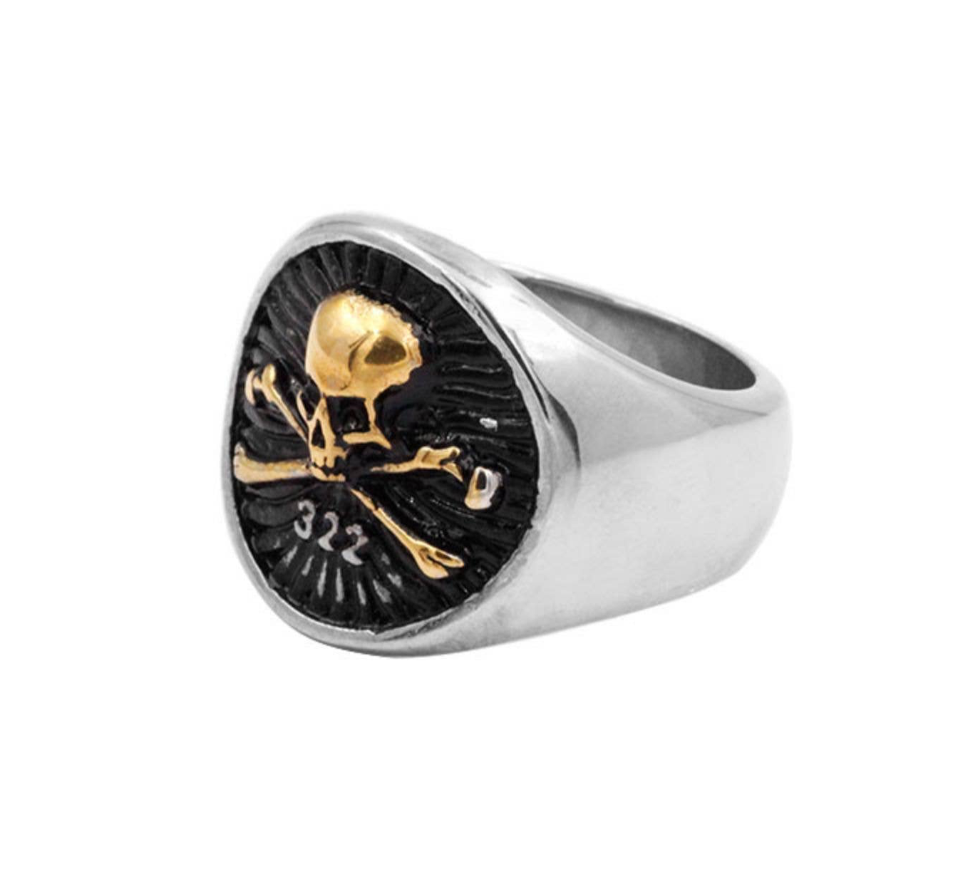 Cross-Bone Skull Ring