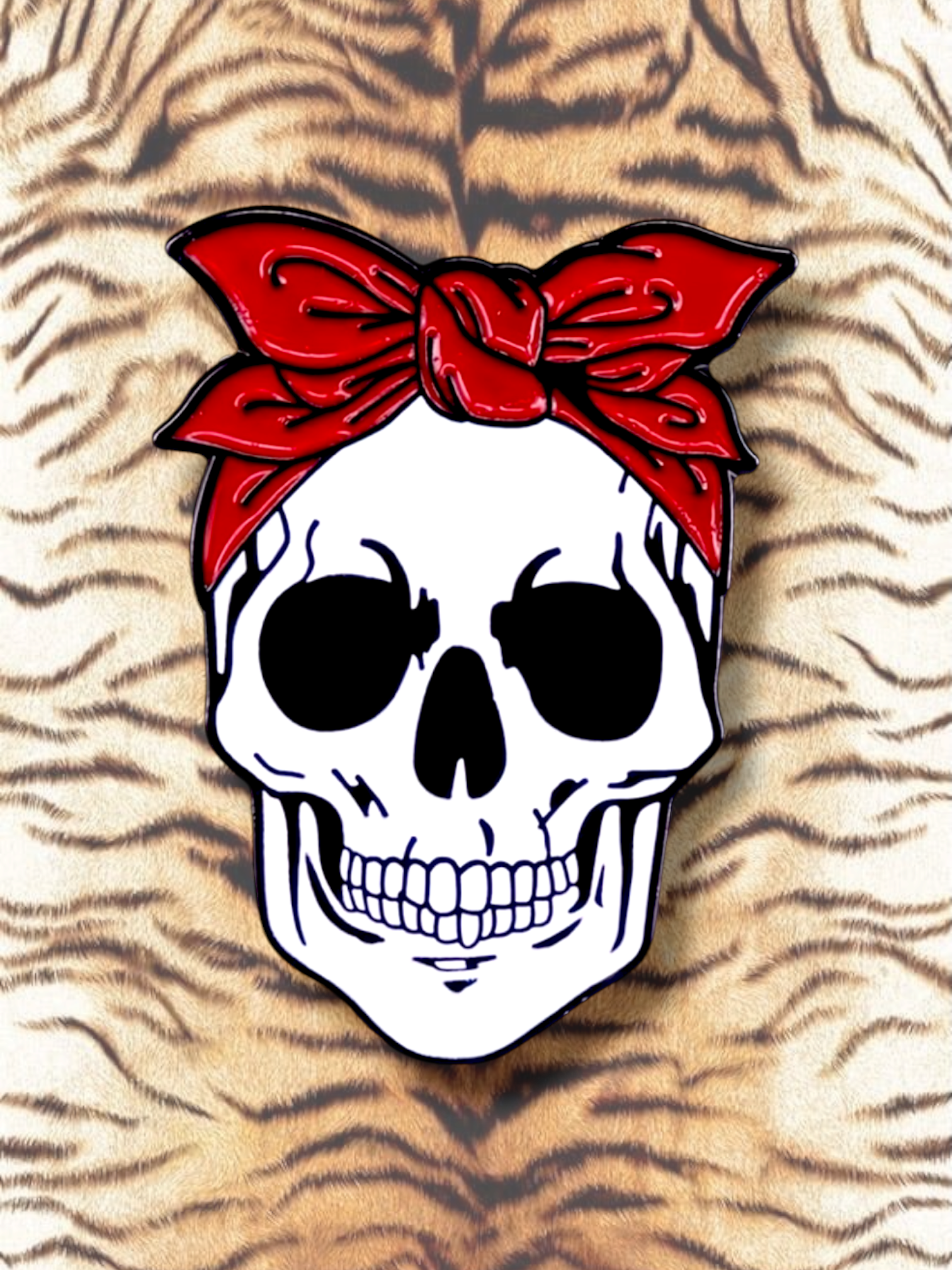 Rockabilly Skull Pin