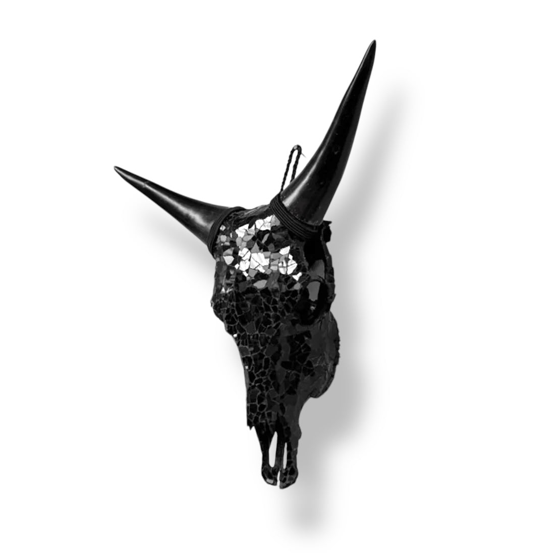 Stieren schedel- Zwart Glasmozaïek